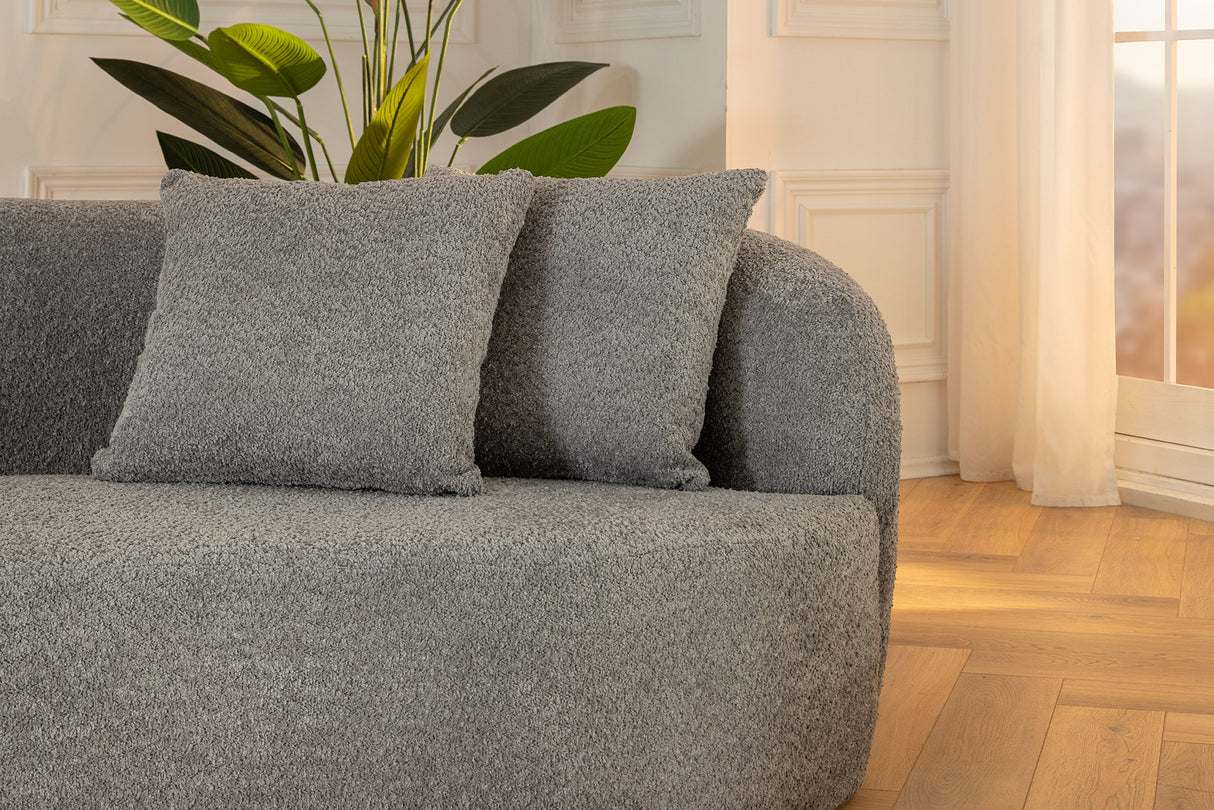 Sofa ATELIER 230cm 3-seater bouclé grey