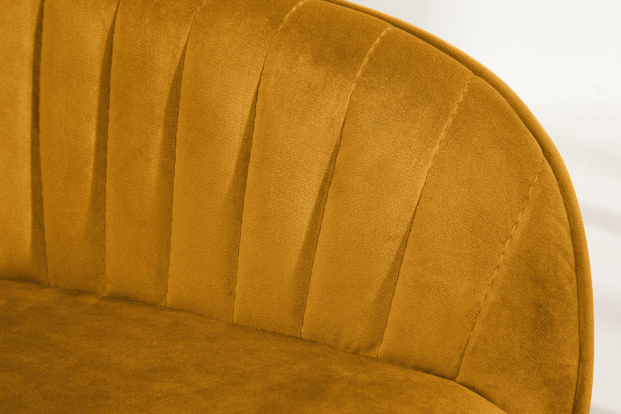 Chair TURIN with armrests velvet mustard yellow
