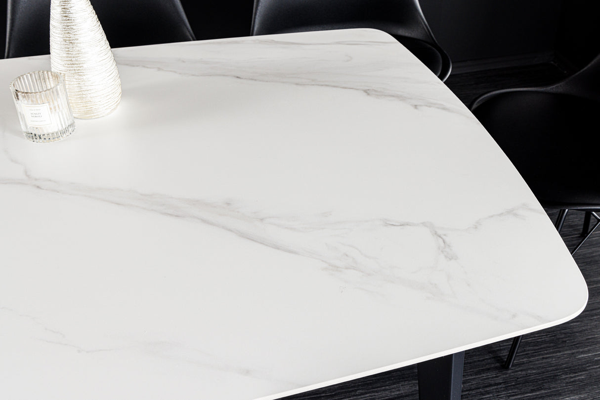 Dining table MILANO 180cm ceramic white marble