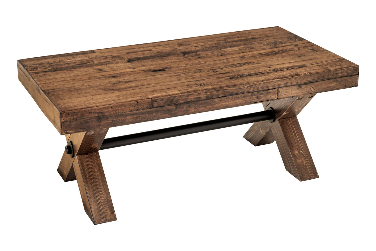 Coffee table GOLIATH 110cm pinewood natural black