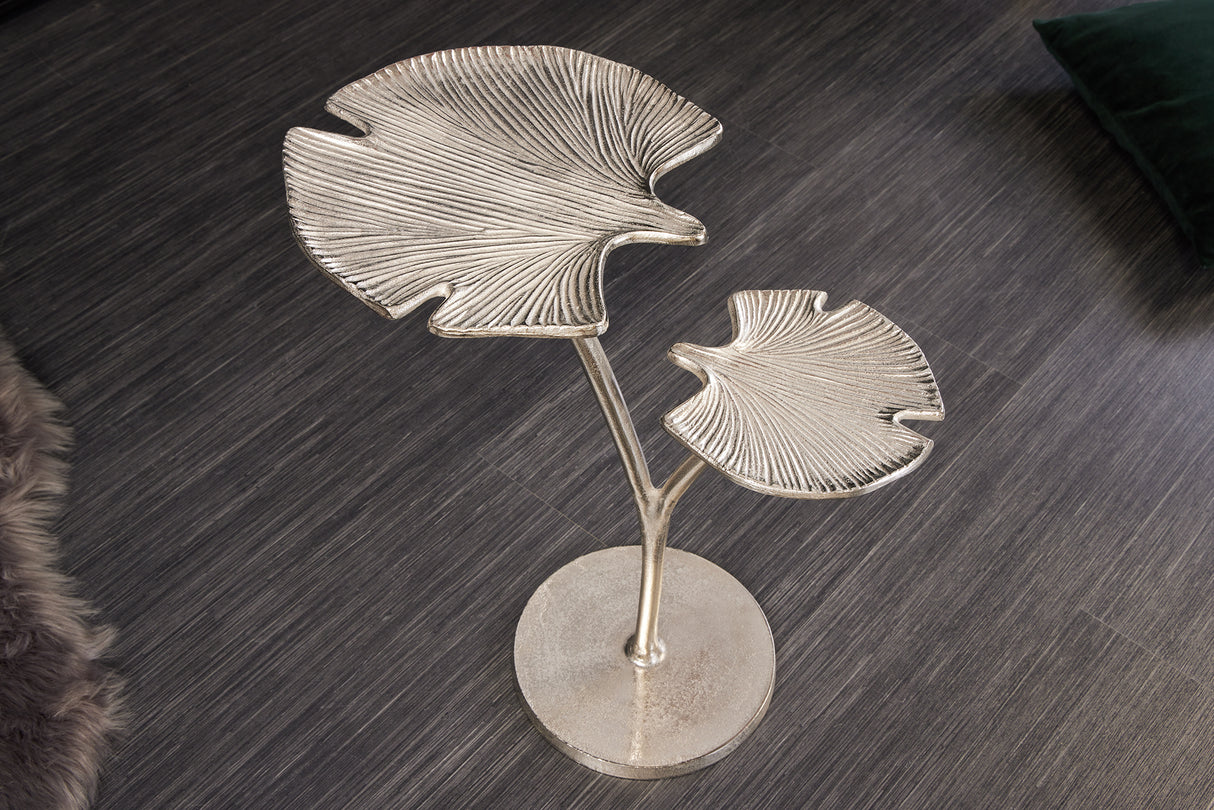 Beistelltisch GINKGO LEAVES 55cm silber