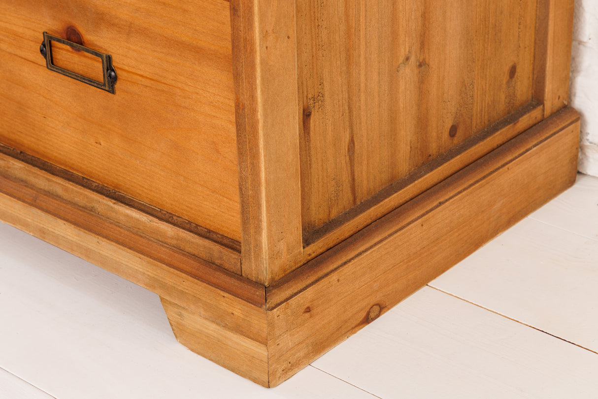 Sideboard HERITAGE 150cm slide glass doors pine wood