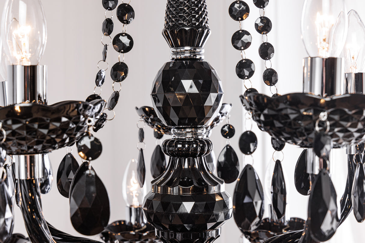 Chandelier DIAMONDS 15-armed black acrylic