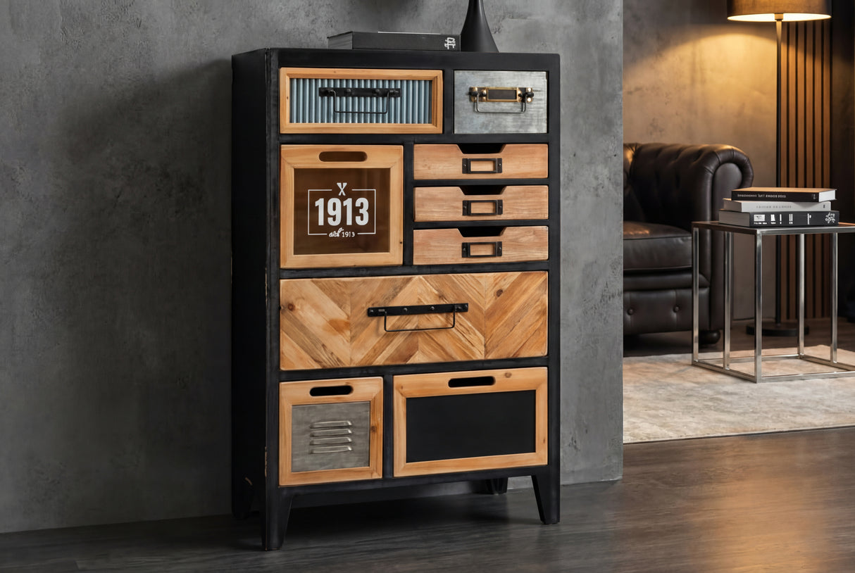 Sideboard SECRETS 95cm Kiefernholz Vintage Braun