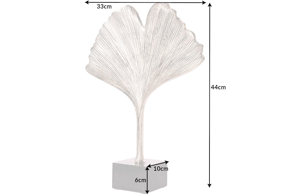 Deration Skulptur GINKGOBLATT 44cm silber