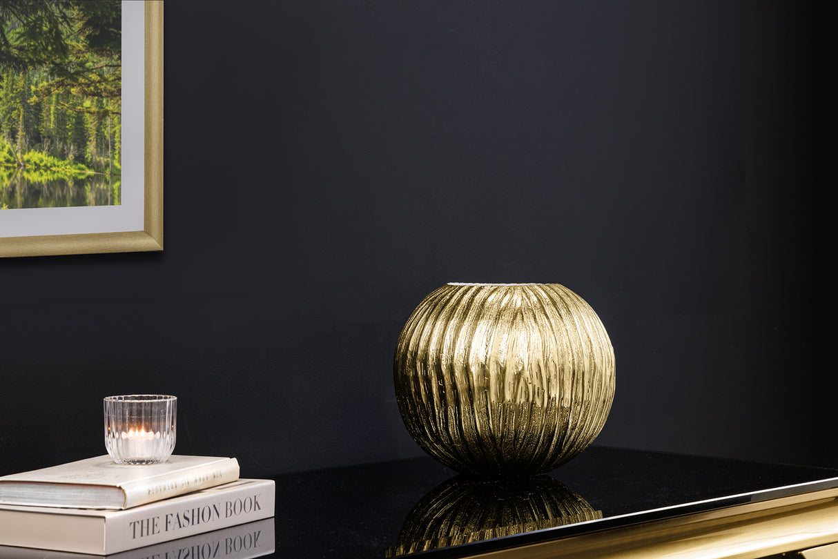 Decor Vase ELEGANCE 20cm with hammer stroke effect antique gold
