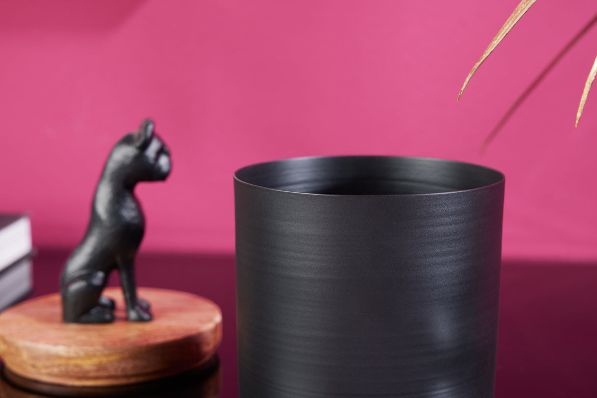 Skulptur Zinn PANTHER 20cm Eisen schwarz Mangoholz natur