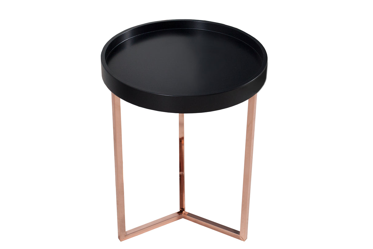 Side table MODULAR 40cm black copper w/ removable tray