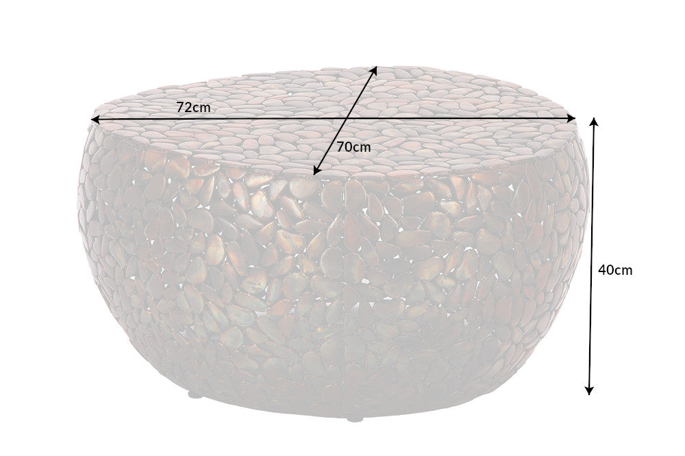 Coffee table STONE MOSAIC 75cm copper