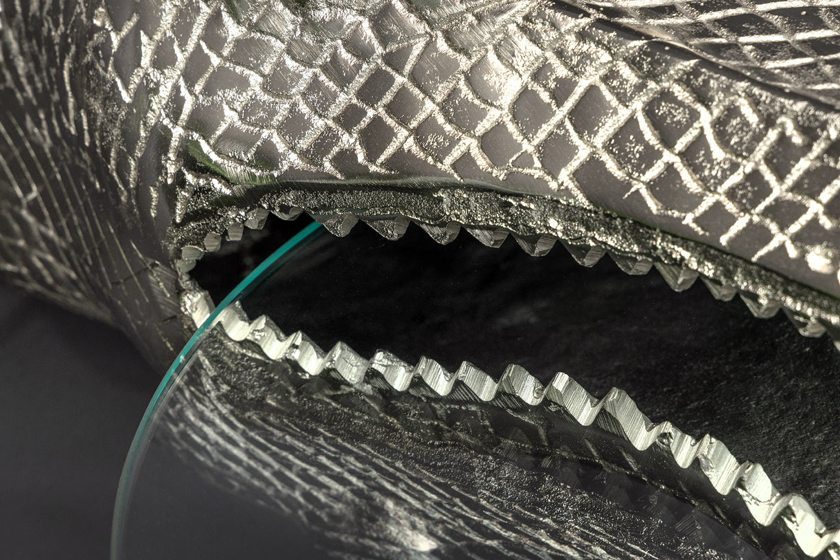 Beistelltisch WILDLIFE CROCODILE 60cm Hänge-Couchtisch Hartglas silber