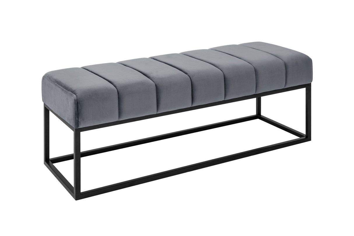 Bench PETIT BEAUTE 110cm velvet silver grey