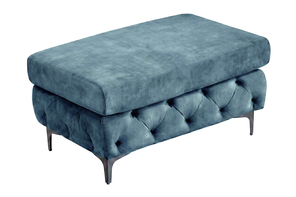 Stool MODERN BAROCK 95cm velvet petrol