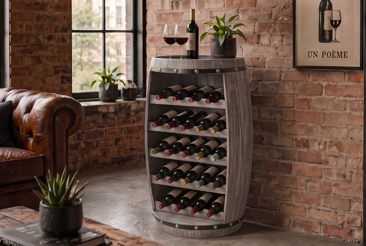 Wine shelf BODEGA 80cm for 23 bottles fir wood natural