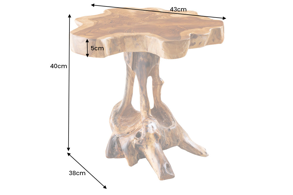 Side table ROOT 40cm teak wood natural