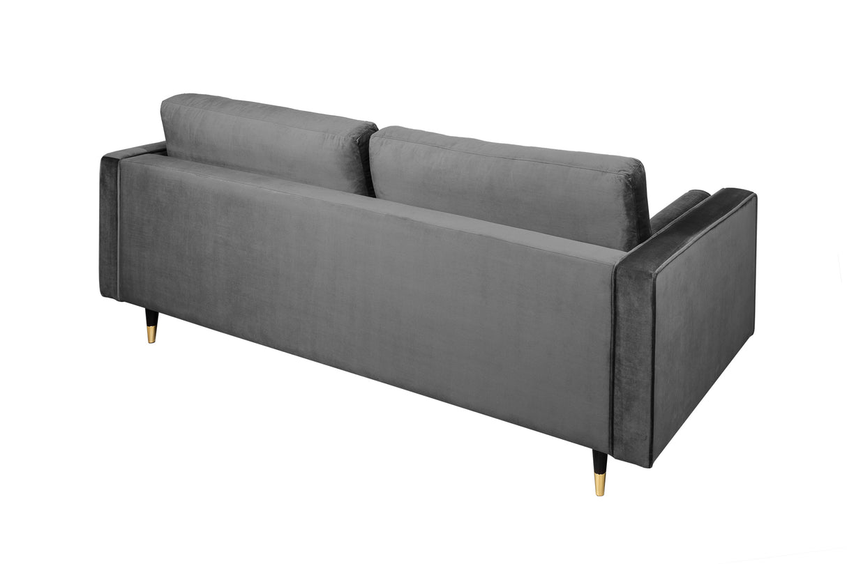 Sofa COZY VELVET 220cm 3-seater velvet grey