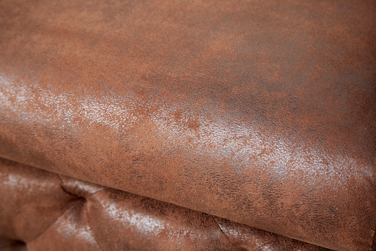 Sessel MODERN BAROCK 120cm Mikrofaser antikbraun im Chesterfield Stil