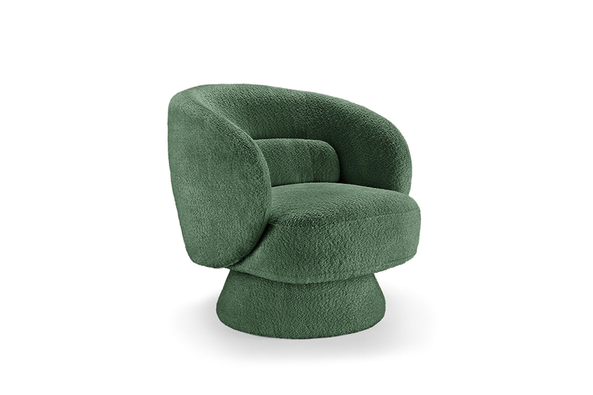 Armchair BOSSA NOVA 360° rotatable bouclé green