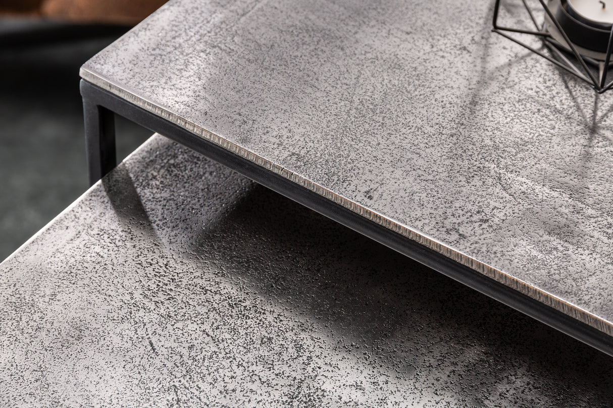 Couchtisch ELEMENTS 50/55cm 2er Set silbergrau