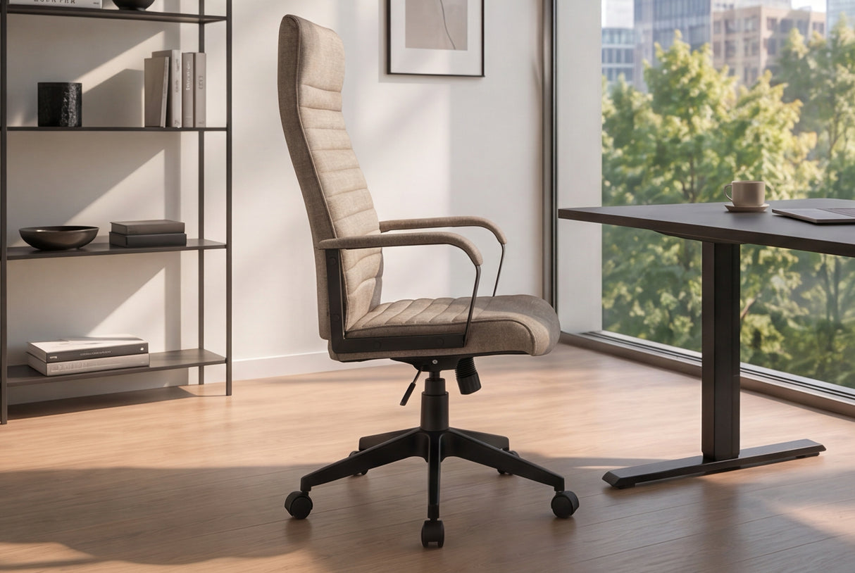 Office chair LAZIO 49-59cm w/ tilt function vogue velour velvet taupe