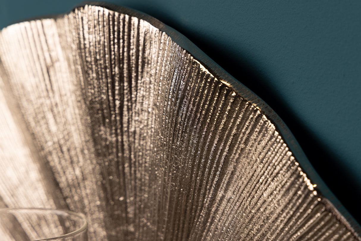 Wall decoration candleholder GINKGO silver