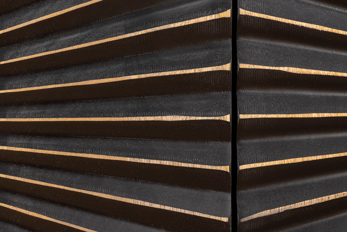 Sideboard SOLARIS 180cm 3D Mango Schwarz Gold