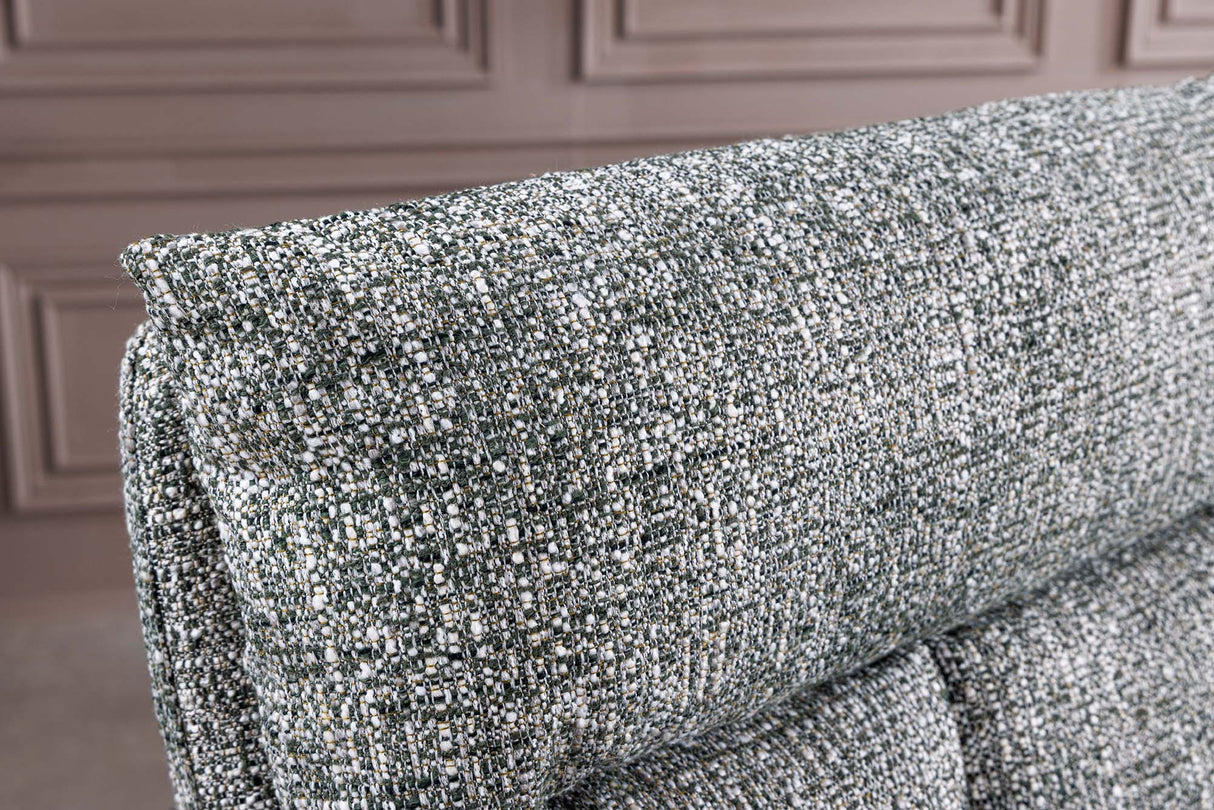 Swivel chair BIG GEORGE 360° auto return textured fabric green w/ oak wood frame