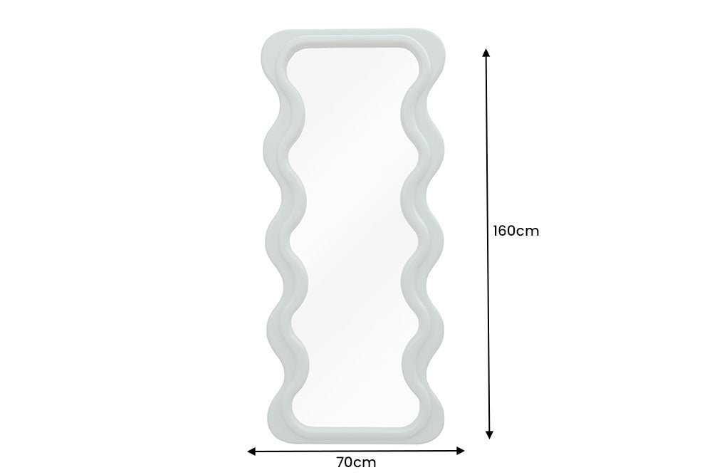 Wall mirror CURVY 160cm sage green