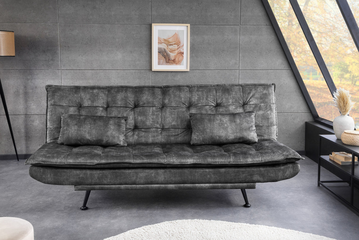 Sofa bed JAZZ 195cm 3-seater velvet grey