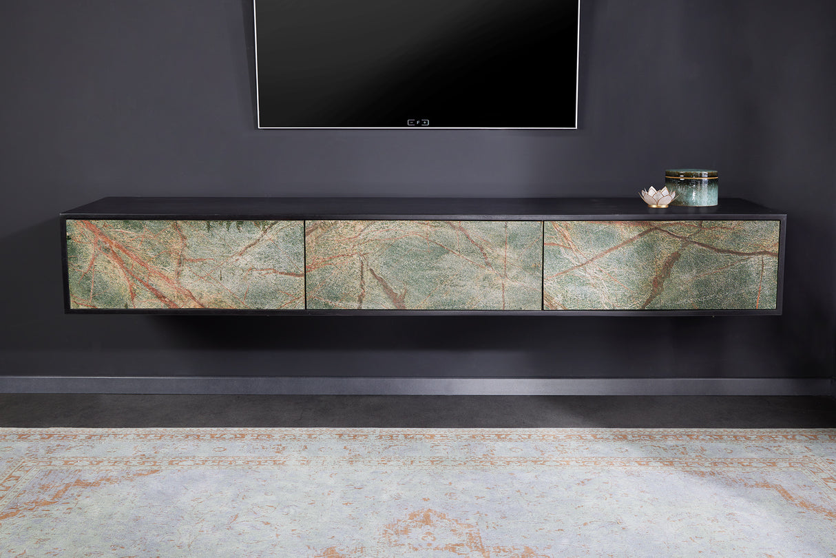 TV-Board MOUNTAIN SOUL 200cm Akazie Natursteinoptik schwarz