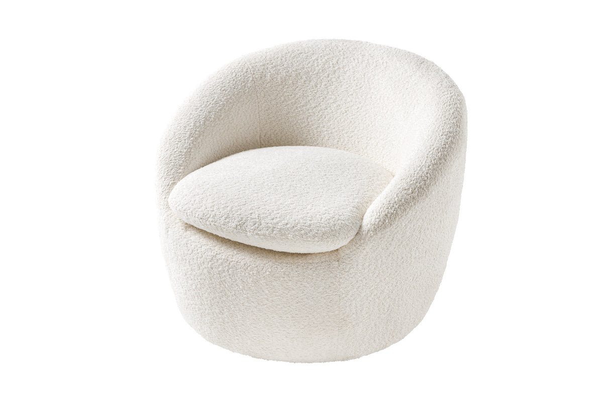 Sessel ALPINE 360° drehbar, Bouclé, weiß