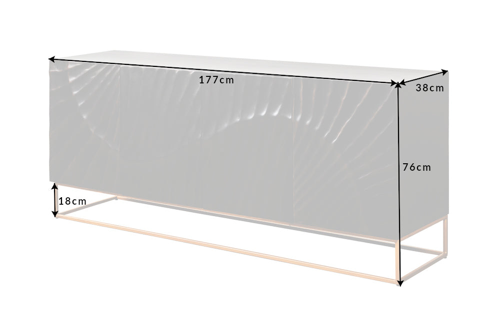 Sideboard SCORPION 180cm 3D mango schwarz