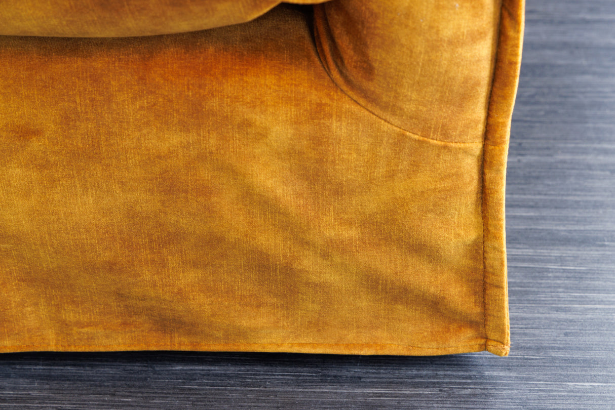 Sofa HEAVEN 200 cm 3-Sitzer Federkern, abnehmbarer Bezug aus strukturiertem Samt, senfgelb