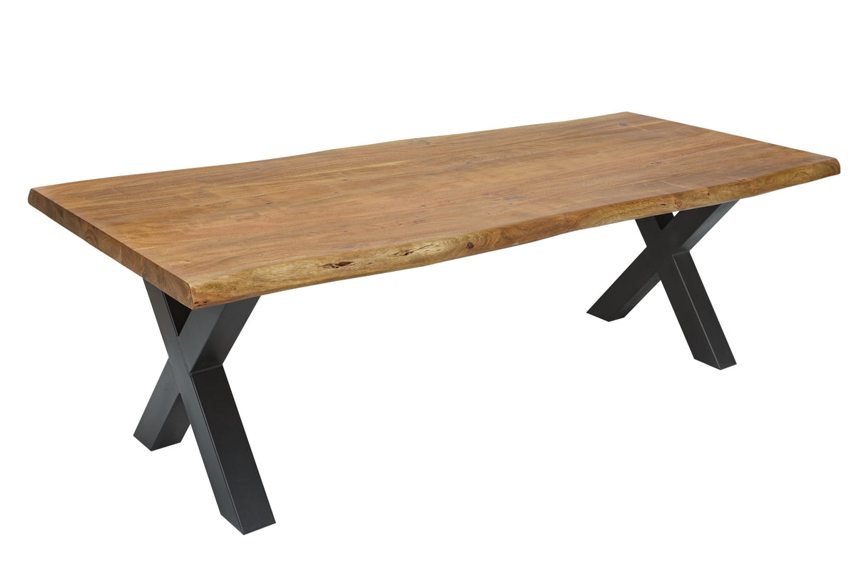 Esstisch MAMMUT 240cm X-Beine 60mm massives Akazienholz