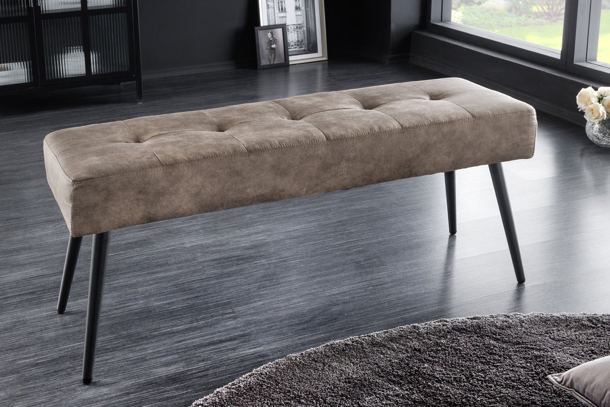 Bench BOUTIQUE 100cm microfibre taupe