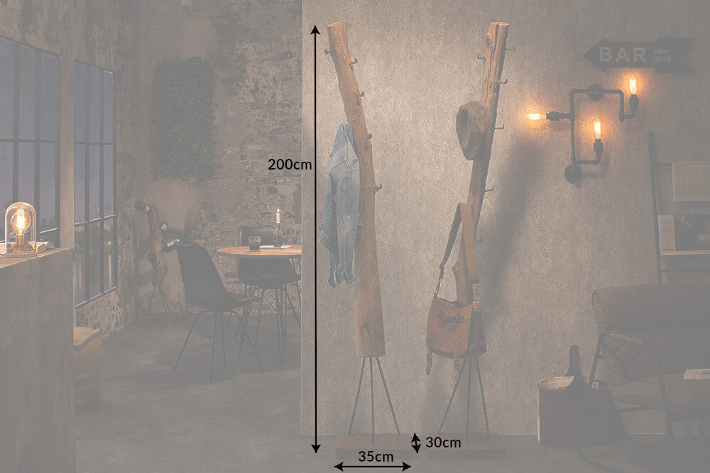 Floor coatrack HEMINGWAY 200cm teak wood