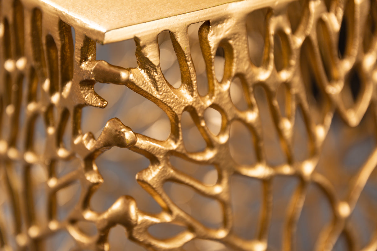 Side table LEAF 40-45cm set of 2 gold