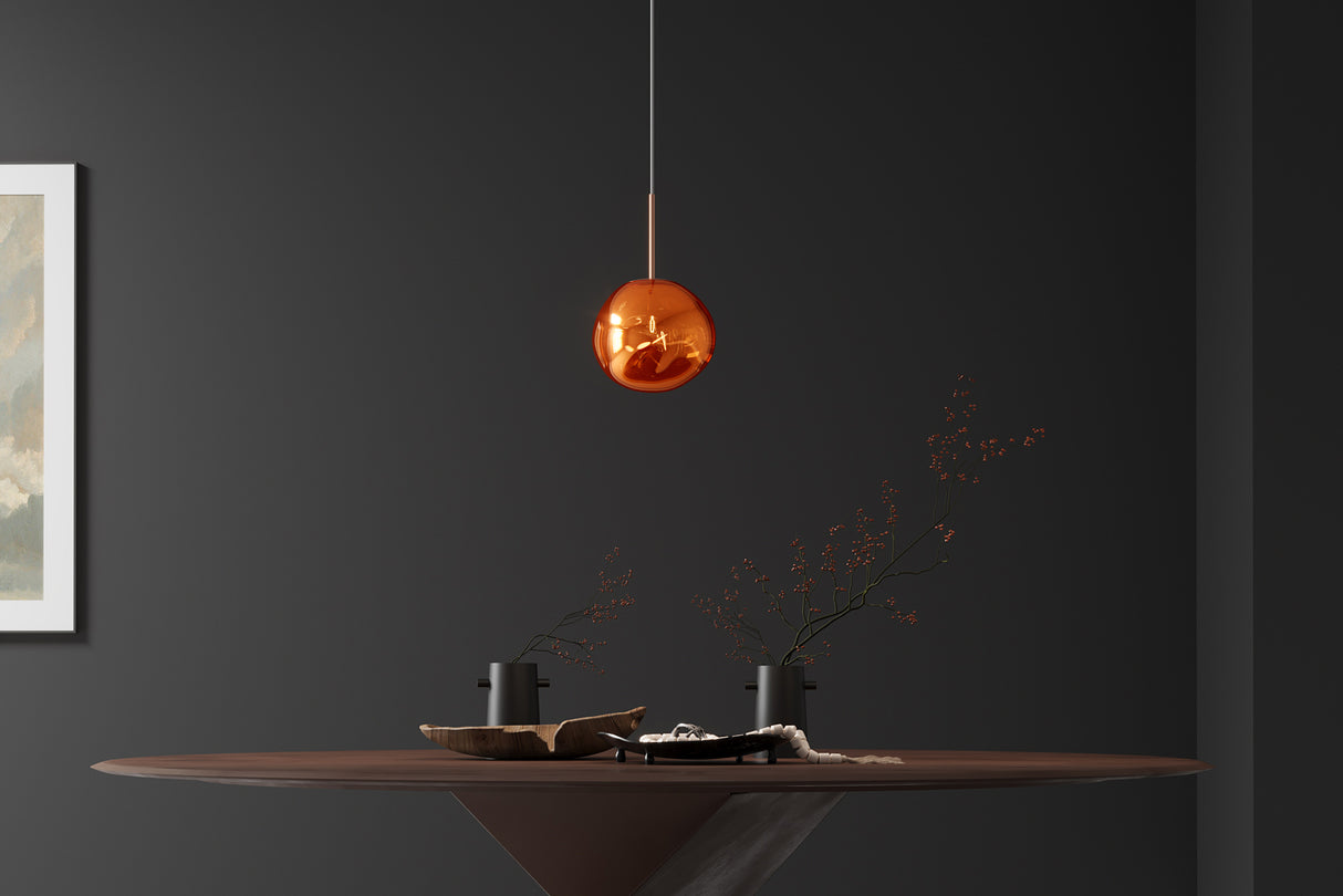 Pendelleuchte LIQUID DIAMOND 20cm Glas kupfer