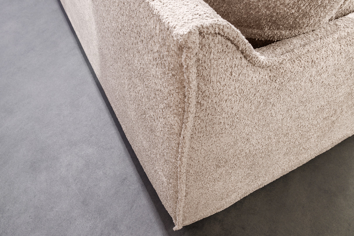 Sofa HEAVEN 200cm 3-Sitzer Federkern abnehmbarer Bezug Bouclé Champagnerbeige