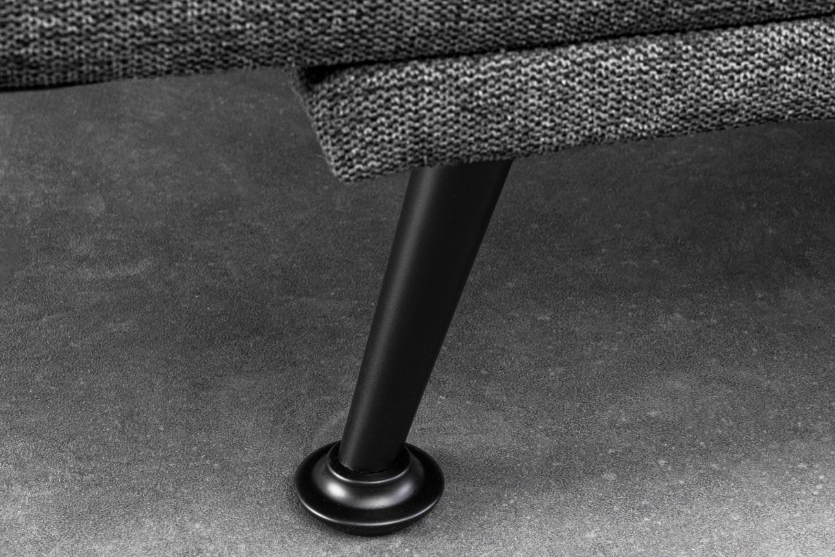 Sofa bed JAZZ 195cm 3-seater textured fabric grey