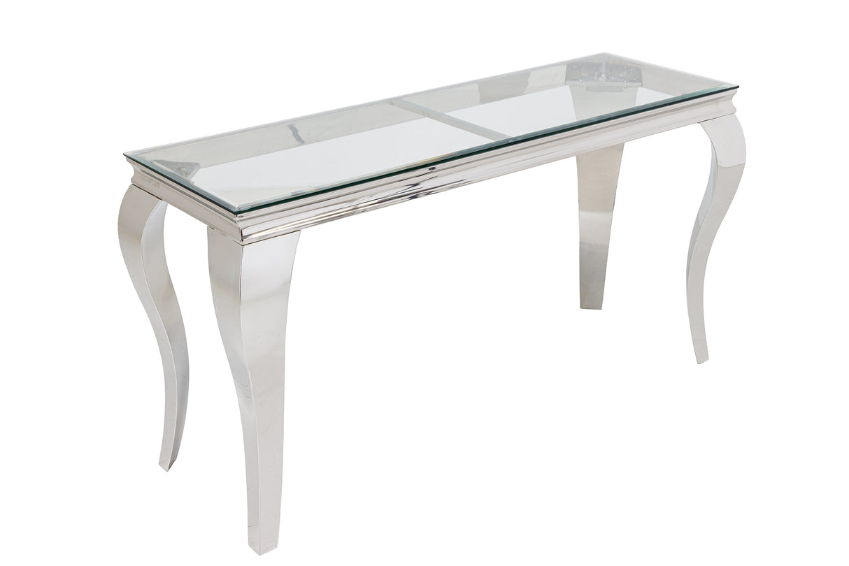 Console MODERN BAROCK BARRACUDA 140cm chrome incl. glass top w/o teak top