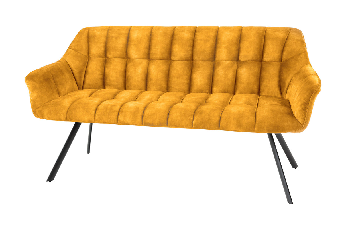 Bench PAPILLON 165cm velvet mustard yellow