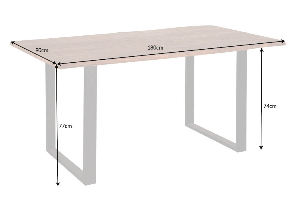 Dining table MAMMUT 180cm 26mm wild acacia wood