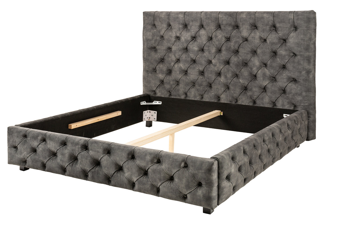 Bed PARIS CHESTERFIELD 180x200cm velvet olive grey