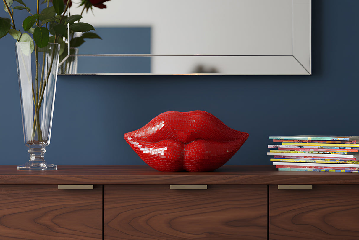 Decoration DISCO LIP 30cm 3D mosaic lips red