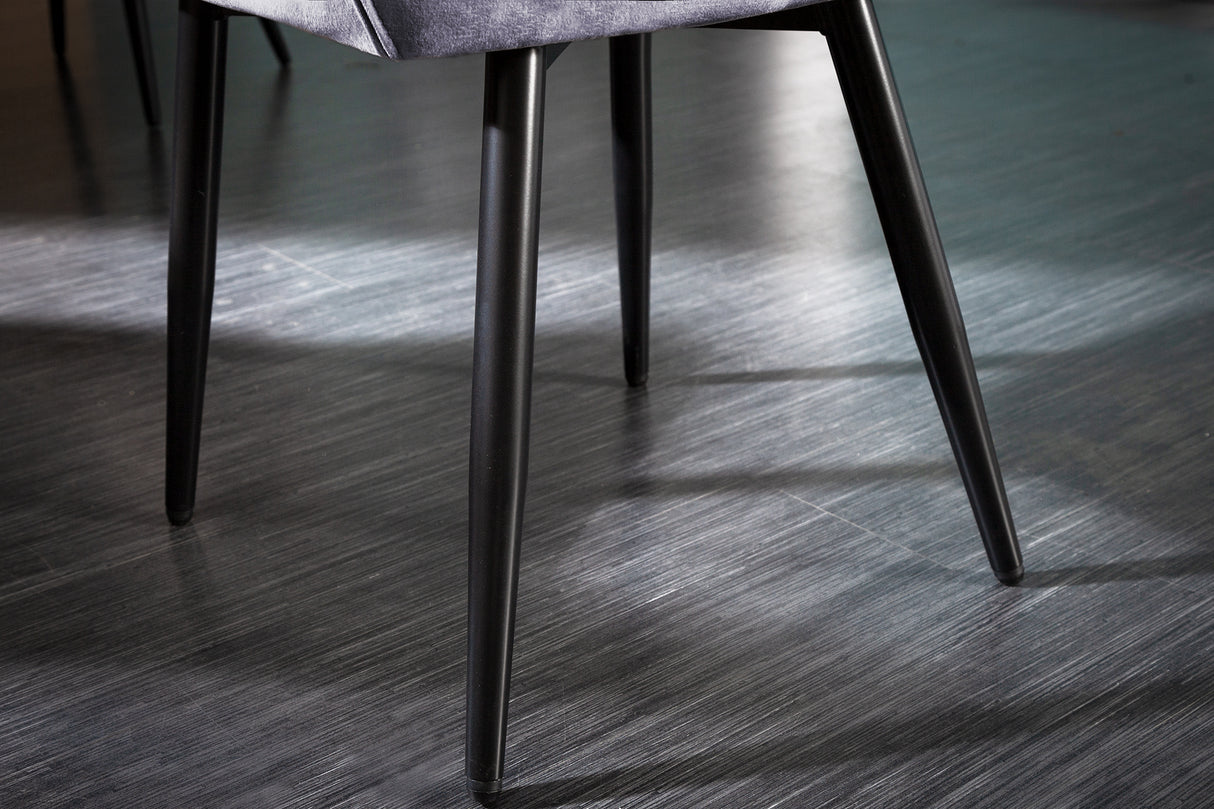 Chair MILANO with armrests velvet grey