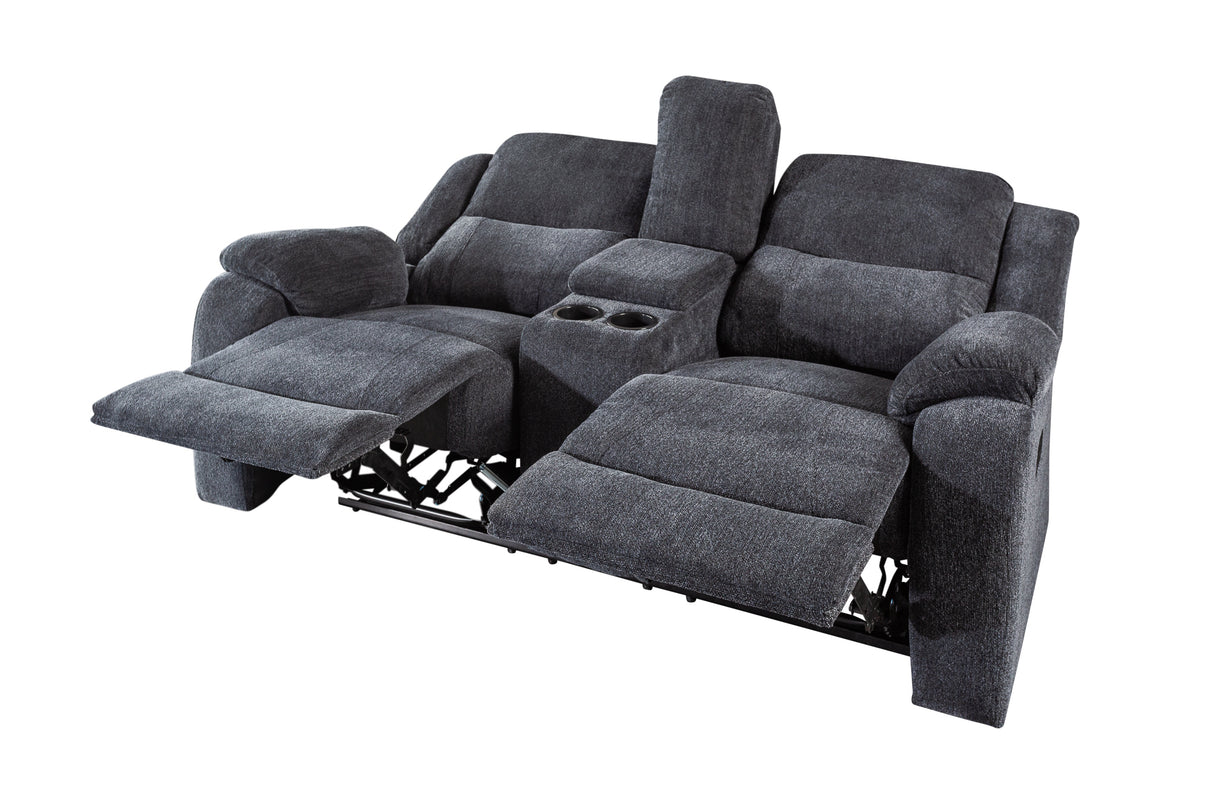 Cinema armchair HOLLYWOOD 2-seater textured fabric dark grey