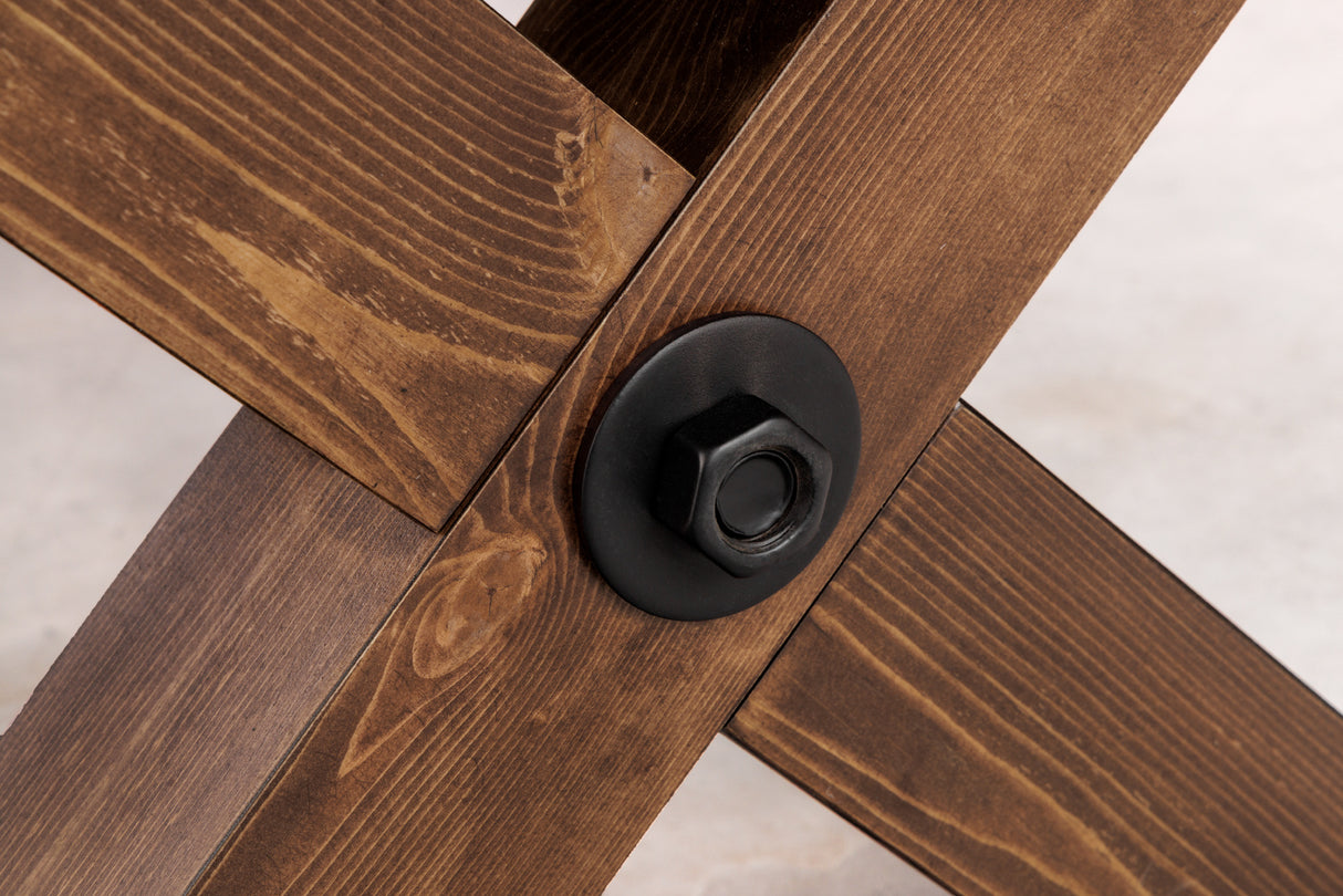 Coffee table GOLIATH 110cm pinewood natural black