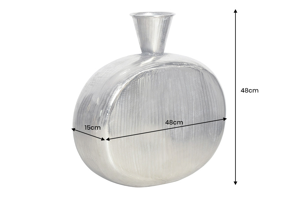 Vase ORIENT L 50cm Hammerschlageffekt silber