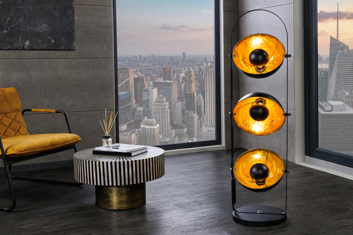 Floor lamp STUDIO 130cm 3s black gold