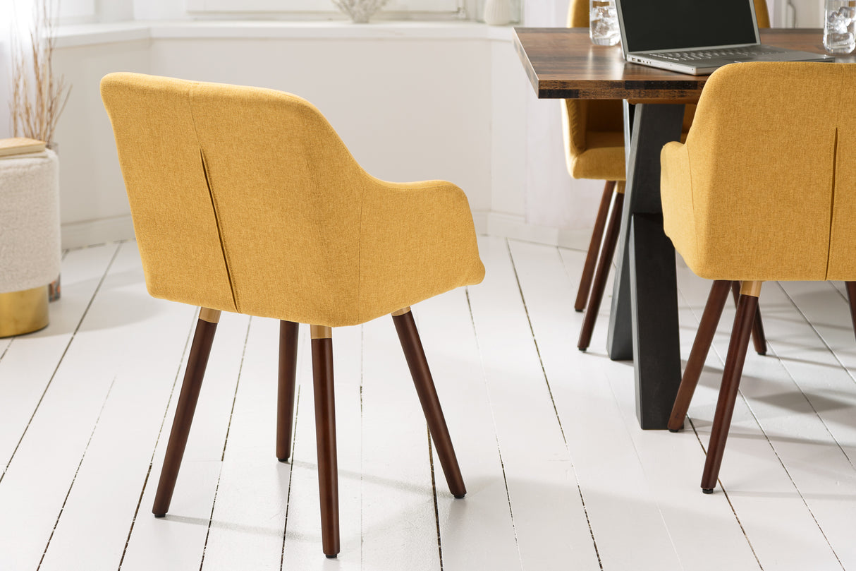 Chair SCANDINAVIA MASTERPIECE textured fabric mustard yellow